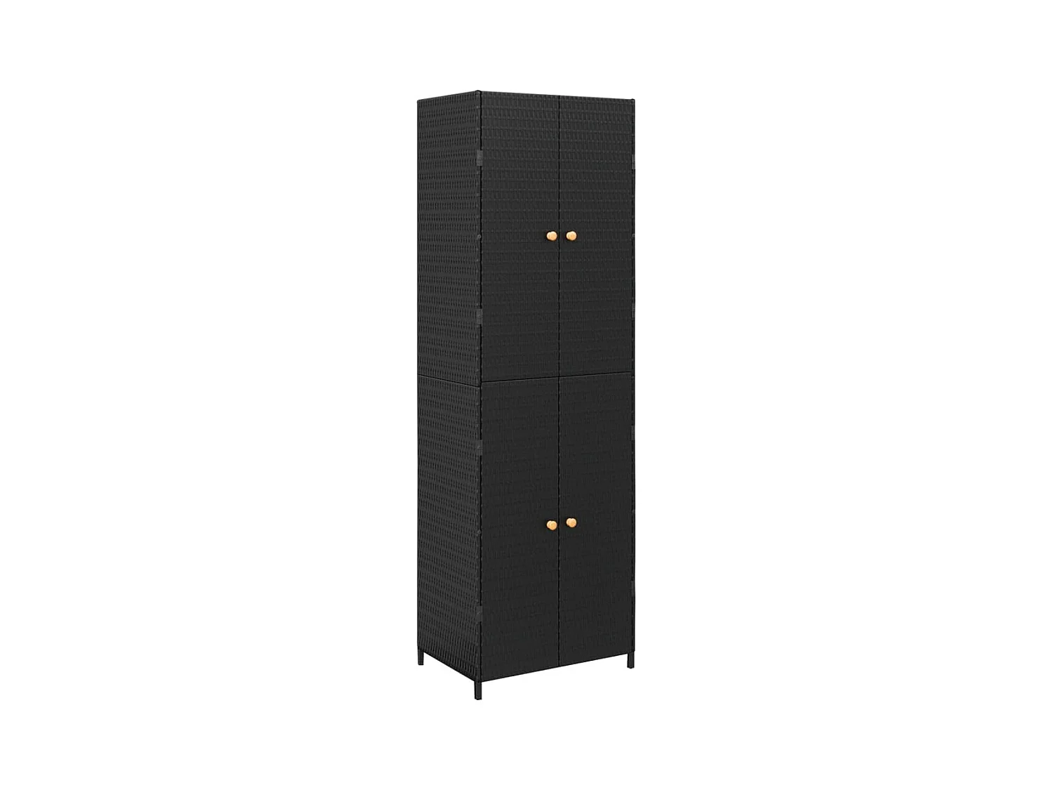 Zane Scott  Armoire de rangement de jardin Noir 59x40x180 cm Résine tressée