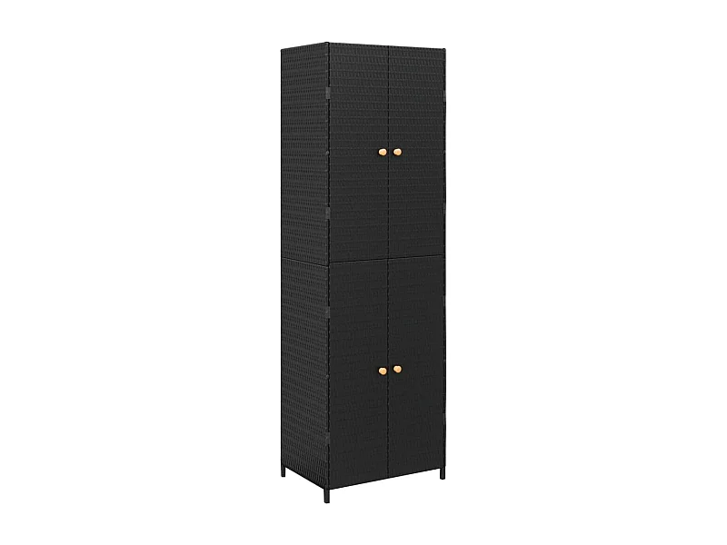 Zane Scott  Armoire de rangement de jardin Noir 59x40x180 cm Résine tressée
