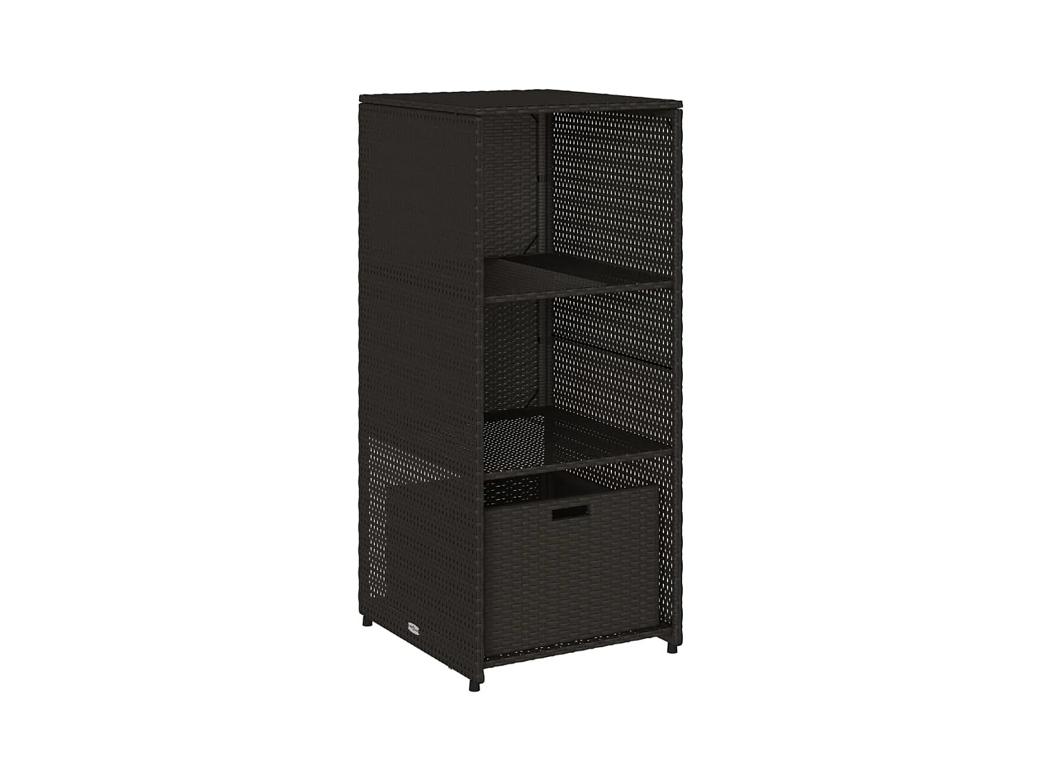 Ylira  Tuinkast 50x55x115 cm poly rattan zwart