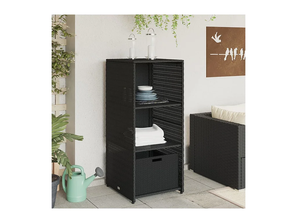 Ylira  Tuinkast 50x55x115 cm poly rattan zwart