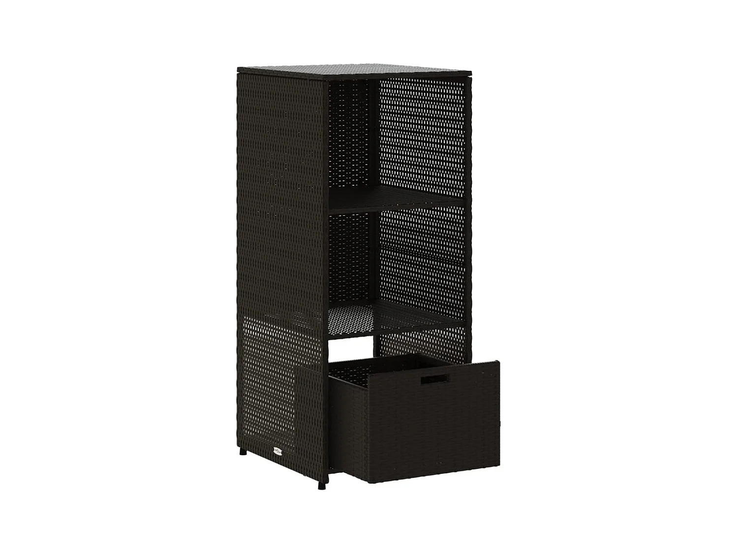 Ylira  Tuinkast 50x55x115 cm poly rattan zwart