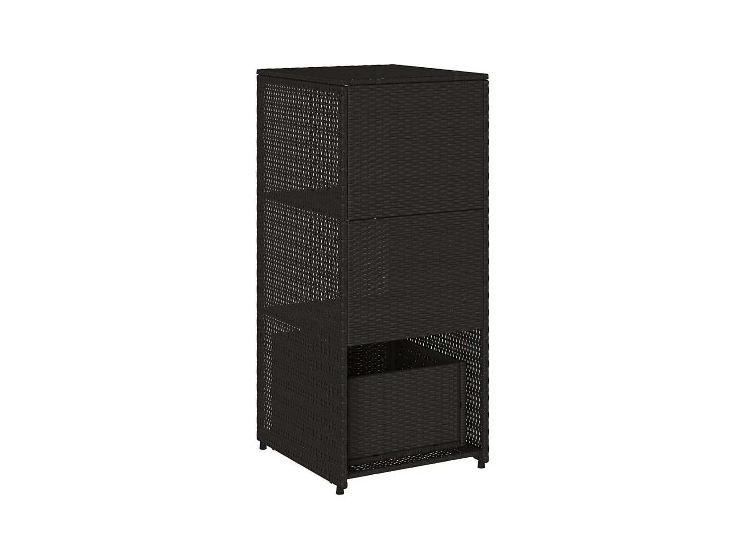 Ylira  Tuinkast 50x55x115 cm poly rattan zwart