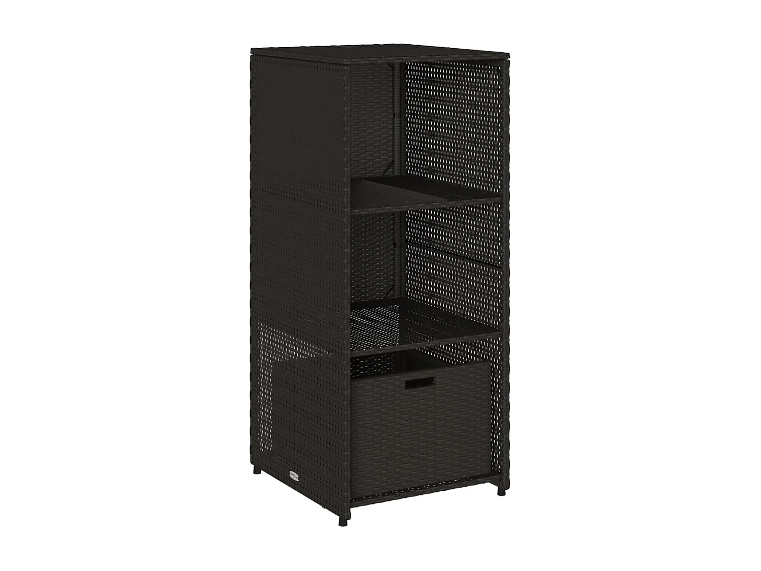 Ylira  Armoire de rangement de jardin noir 50x55x115 cm résine tressée