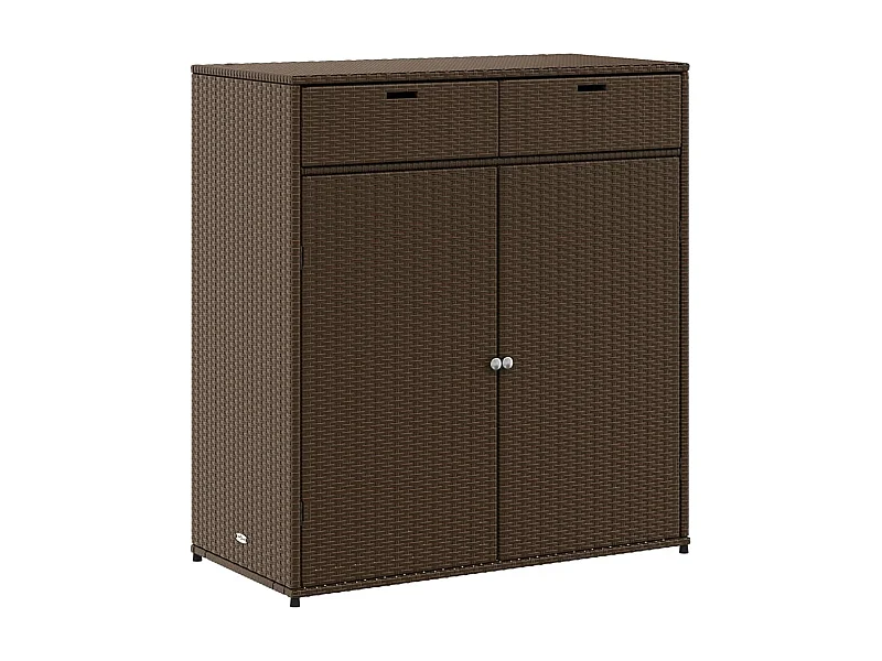 Annemarie  Armoire de rangement jardin marron 105x55x113 cm résine tressée