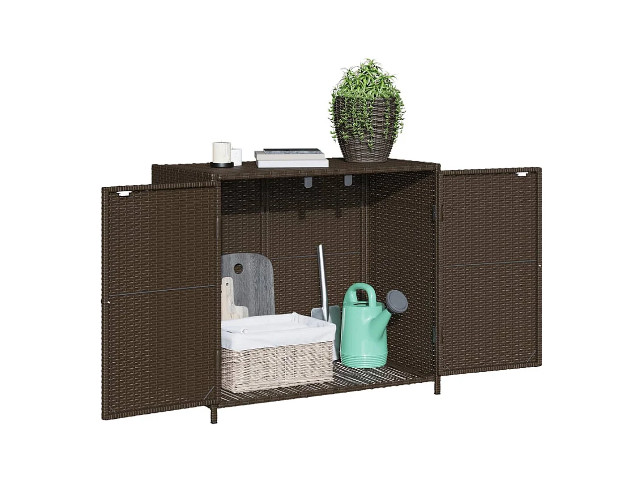 Emma Louise  Tuinkast 83x45x76 cm poly rattan bruin