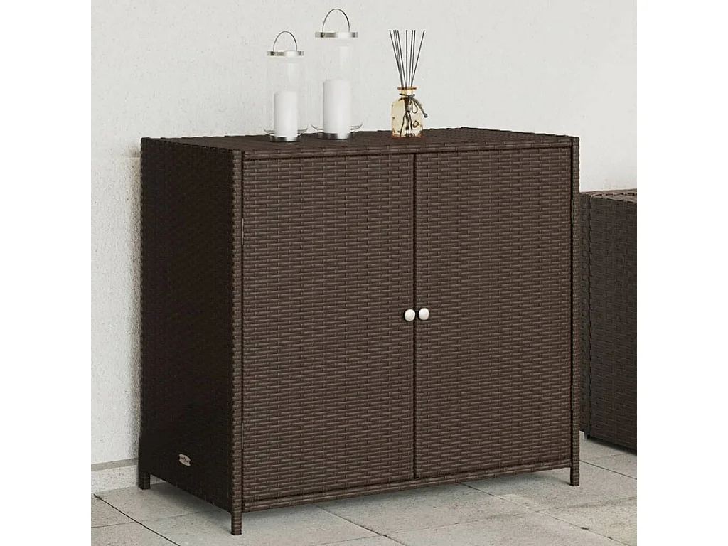 Emma Louise  Armoire de rangement de jardin marron 83x45x76cm résine tressée