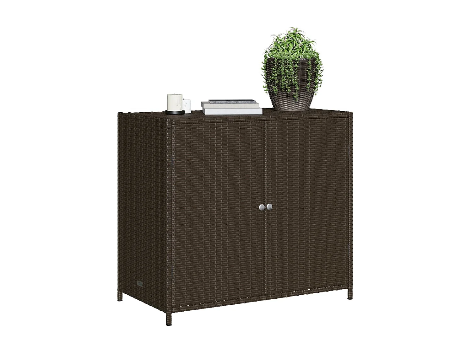 Emma Louise  Armoire de rangement de jardin marron 83x45x76cm résine tressée