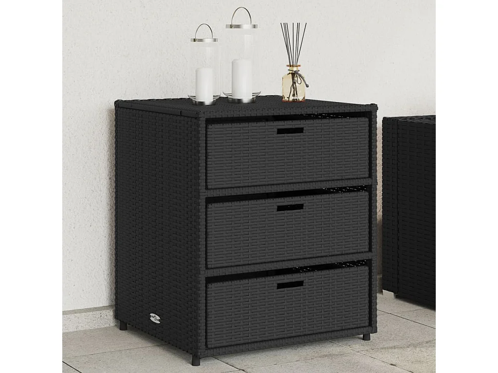 Holiday  Armoire de rangement de jardin noir 55x59x69 cm résine tressée