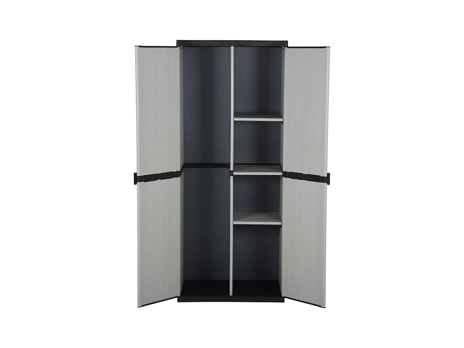 Garden Furniture -  Tuinkast met 3 schappen 68x40x168 cm grijs en zwart