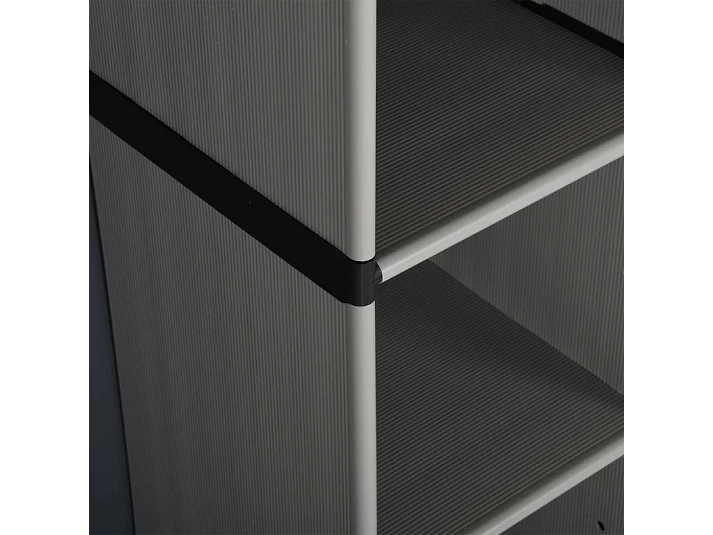 Garden Furniture -  Armoire de rangement de jardin 3 étagères Gris/noir 68x40x168cm