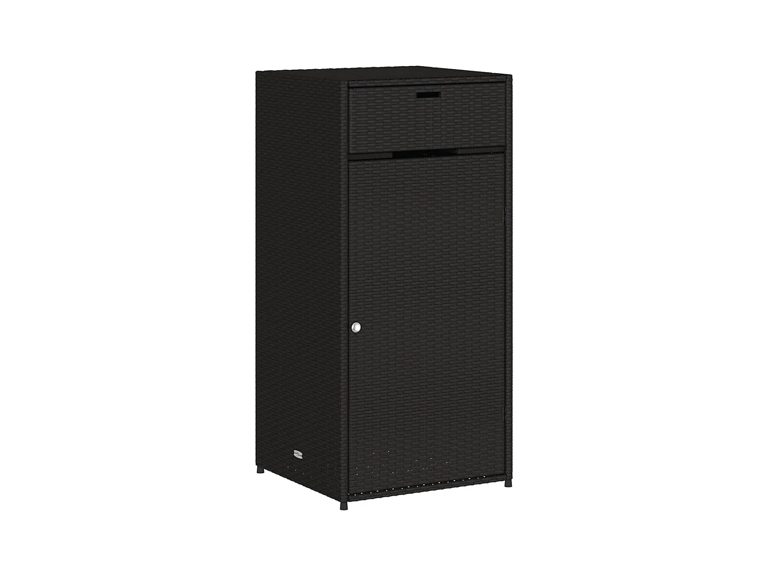 Annemarie  Armario de almacenaje de jardín ratán PE negro 55x55x111 cm