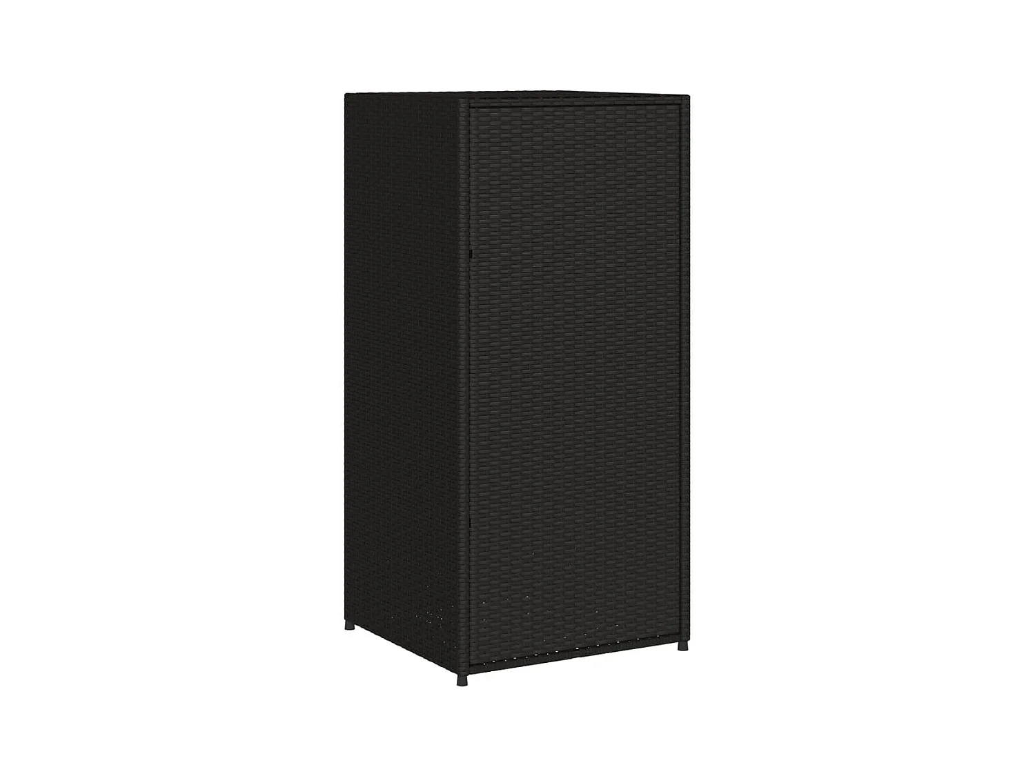 Annemarie  Armario de almacenaje de jardín ratán PE negro 55x55x111 cm