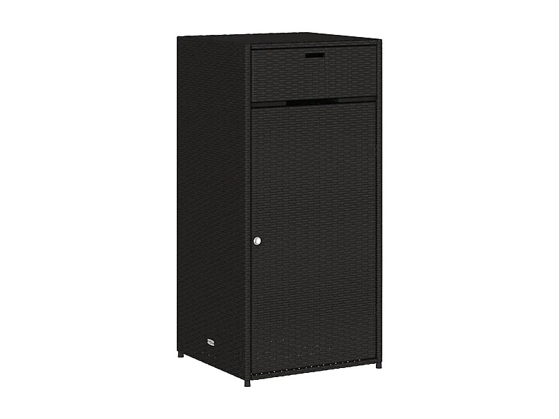 Annemarie  Armoire de rangement de jardin noir 55x55x111 cm résine tressée