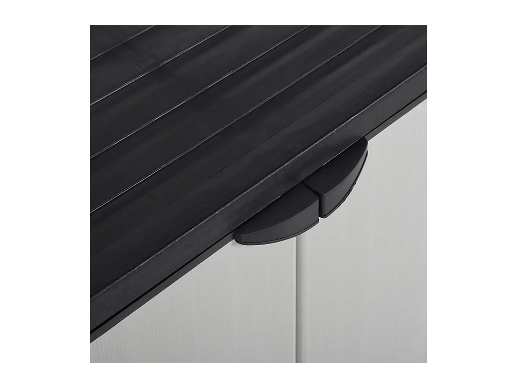 Garden Furniture -  Armario de jardín con 1 estante gris y negro 68x40x85 cm