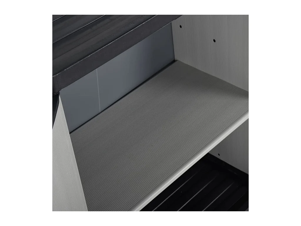 Garden Furniture -  Armario de jardín con 1 estante gris y negro 68x40x85 cm