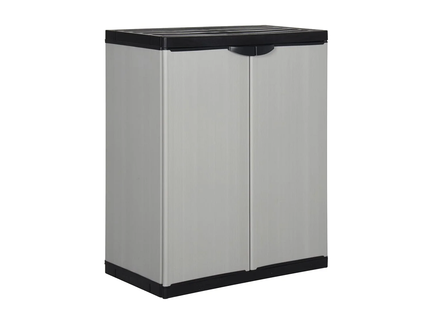 Garden Furniture -  Armoire de rangement de jardin 1 étagère Gris/noir 68x40x85 cm