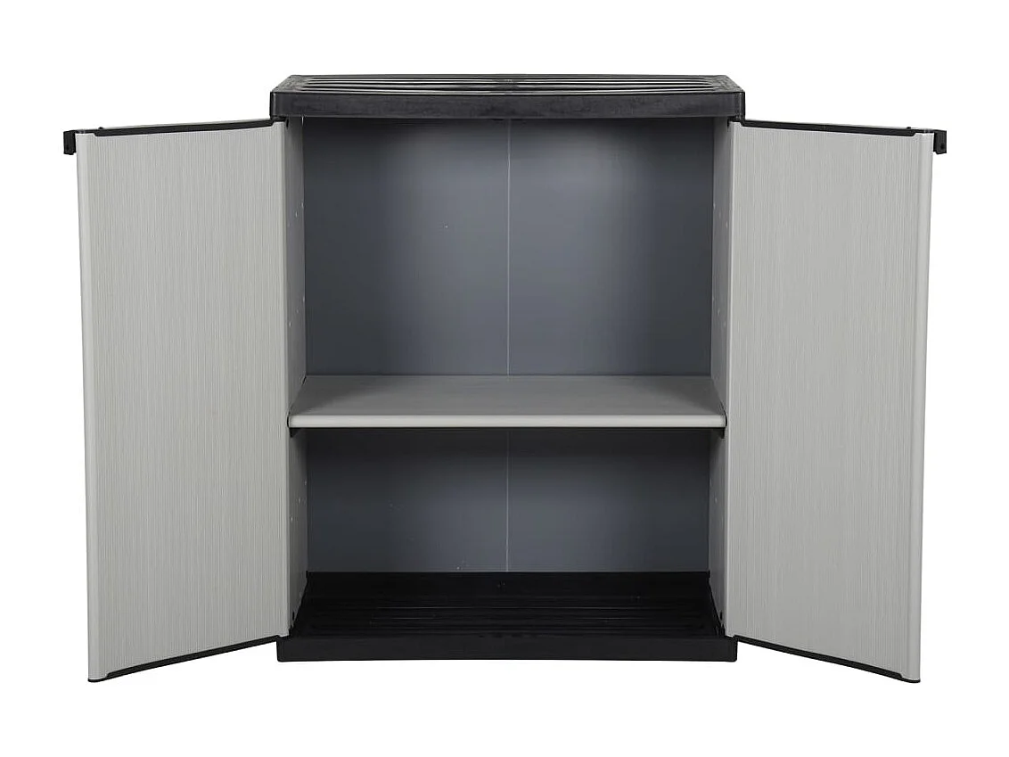 Garden Furniture -  Armoire de rangement de jardin 1 étagère Gris/noir 68x40x85 cm