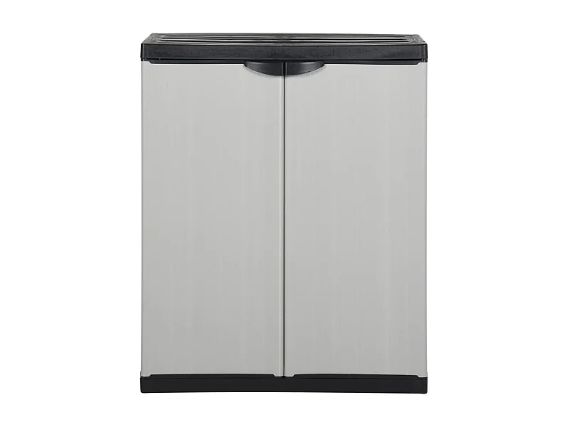 Garden Furniture -  Tuinkast met 1 schap 68x40x85 cm grijs en zwart