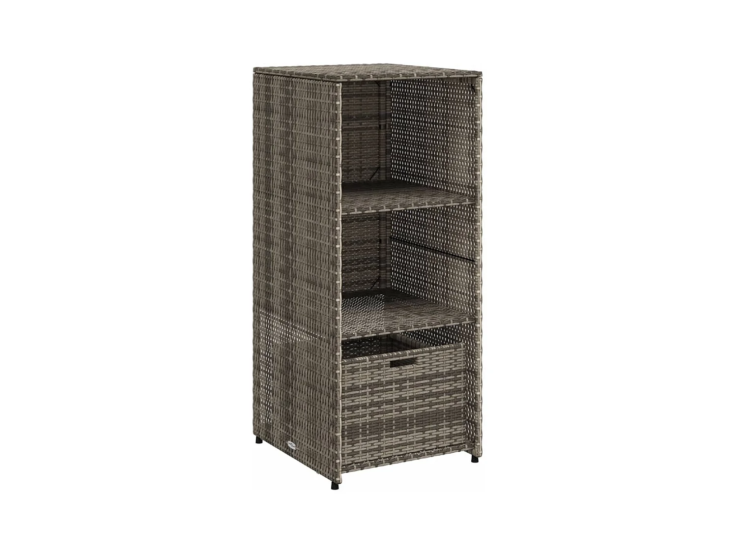 Ylira  Armario de almacenaje de jardín ratán PE gris 50x55x115 cm