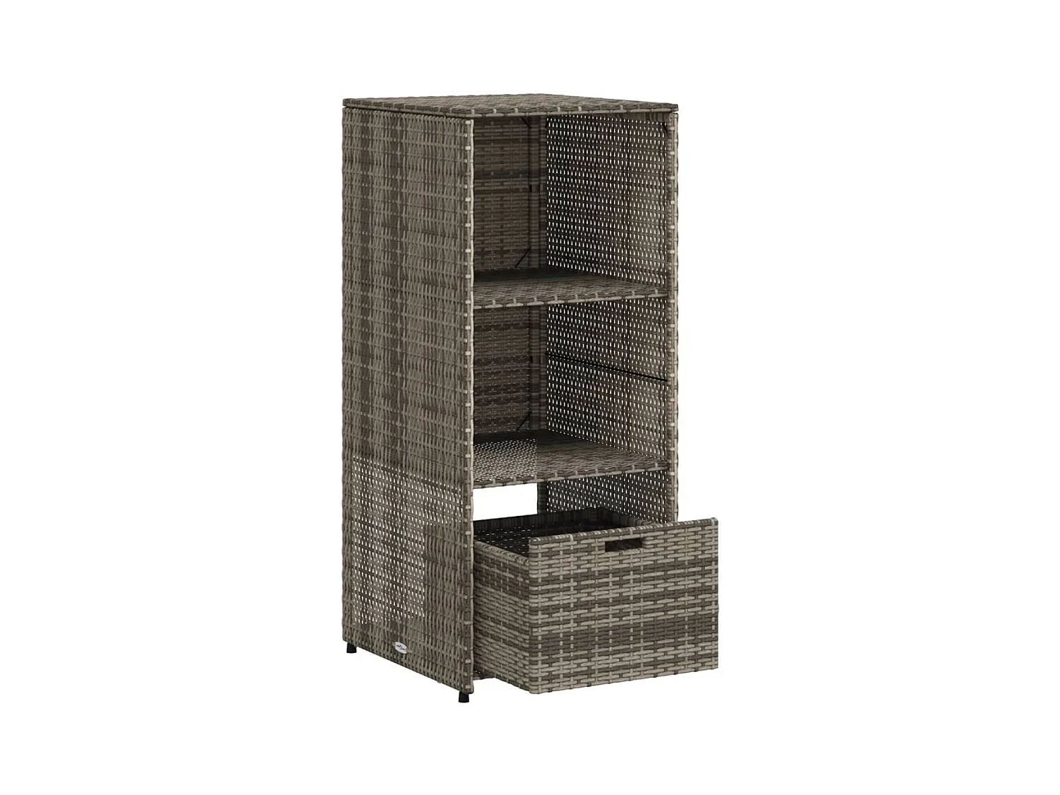 Ylira  Armario de almacenaje de jardín ratán PE gris 50x55x115 cm