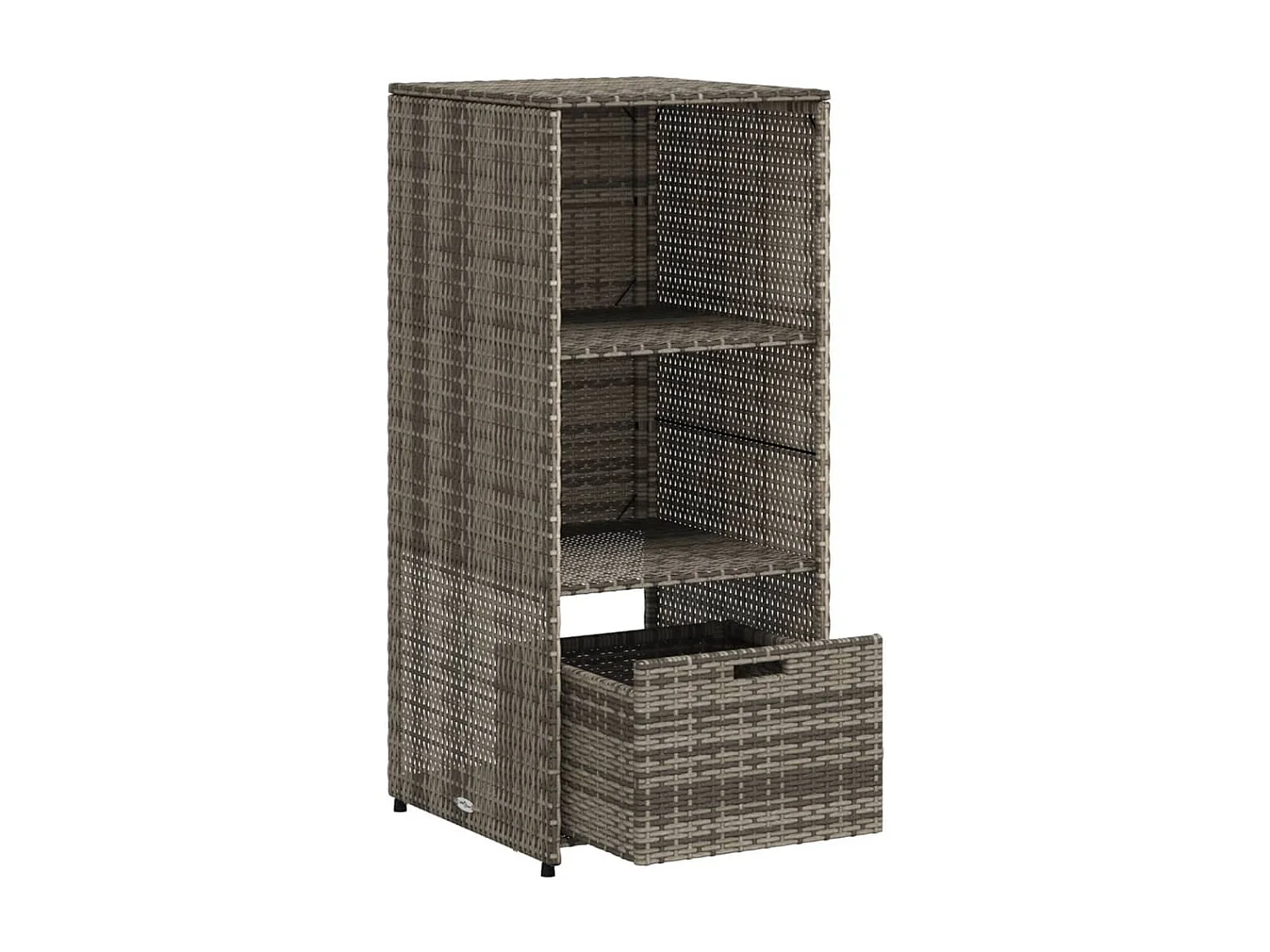 Ylira  Armoire de rangement de jardin gris 50x55x115 cm résine tressée