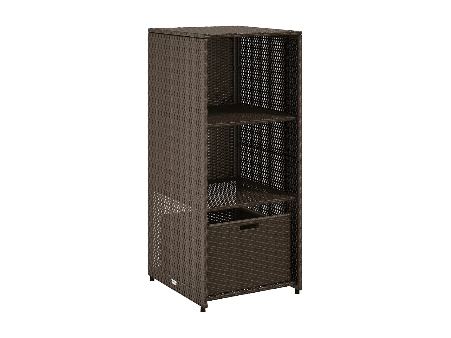 Ylira  Armoire de rangement jardin marron 50x55x115 cm résine tressée