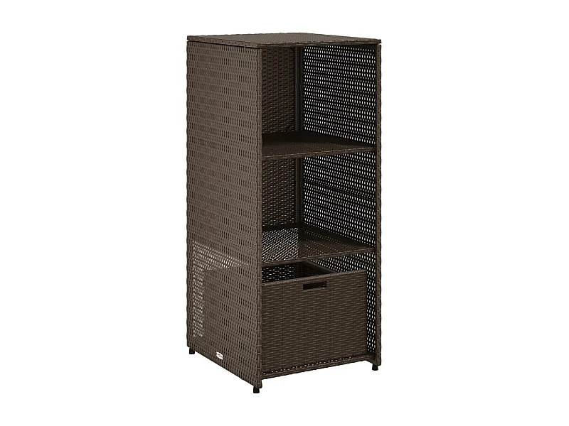 Ylira  Armoire de rangement jardin marron 50x55x115 cm résine tressée