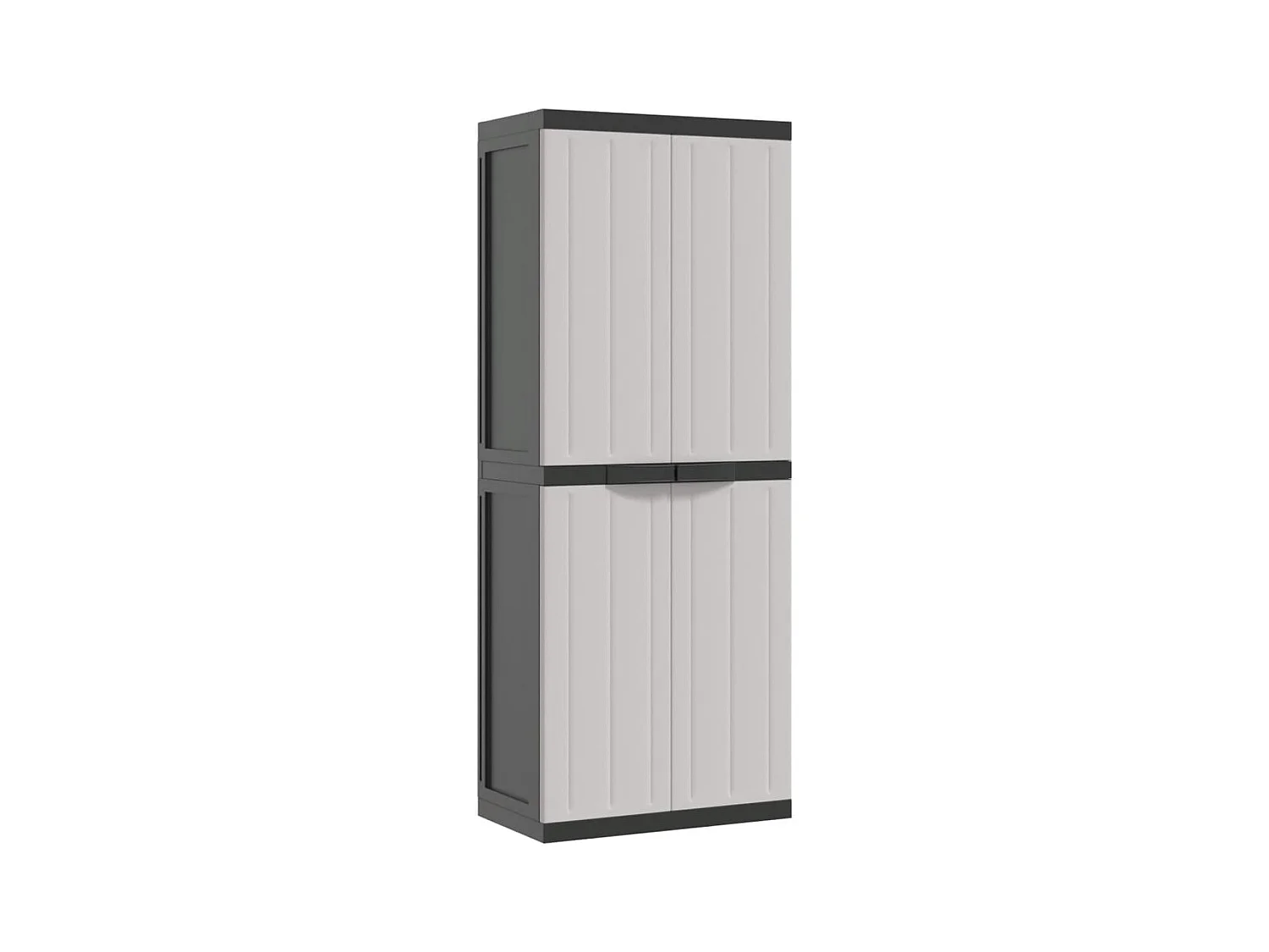 Alavieska  Armario de almacenaje exterior PP gris y negro 65x37x165 cm