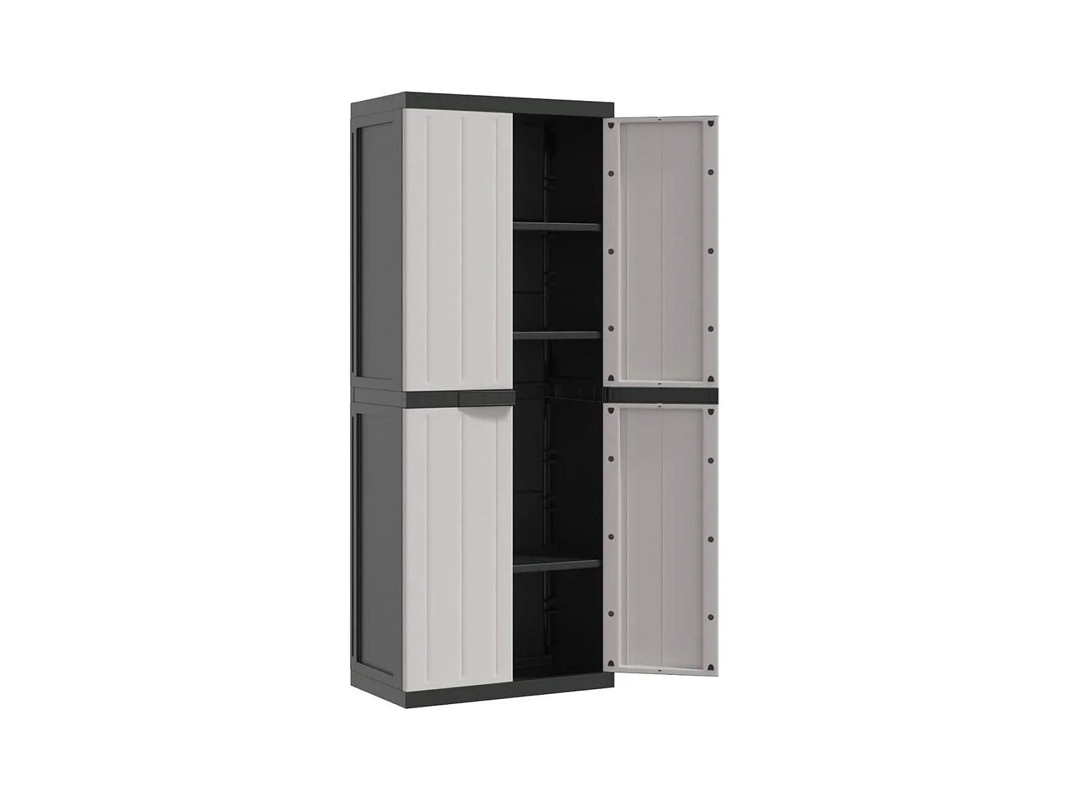 Alavieska  Armario de almacenaje exterior PP gris y negro 65x37x165 cm