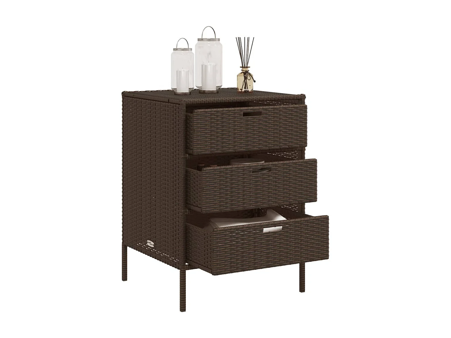 Holiday  Armoire de rangement de jardin marron 55x59x80cm résine tressée