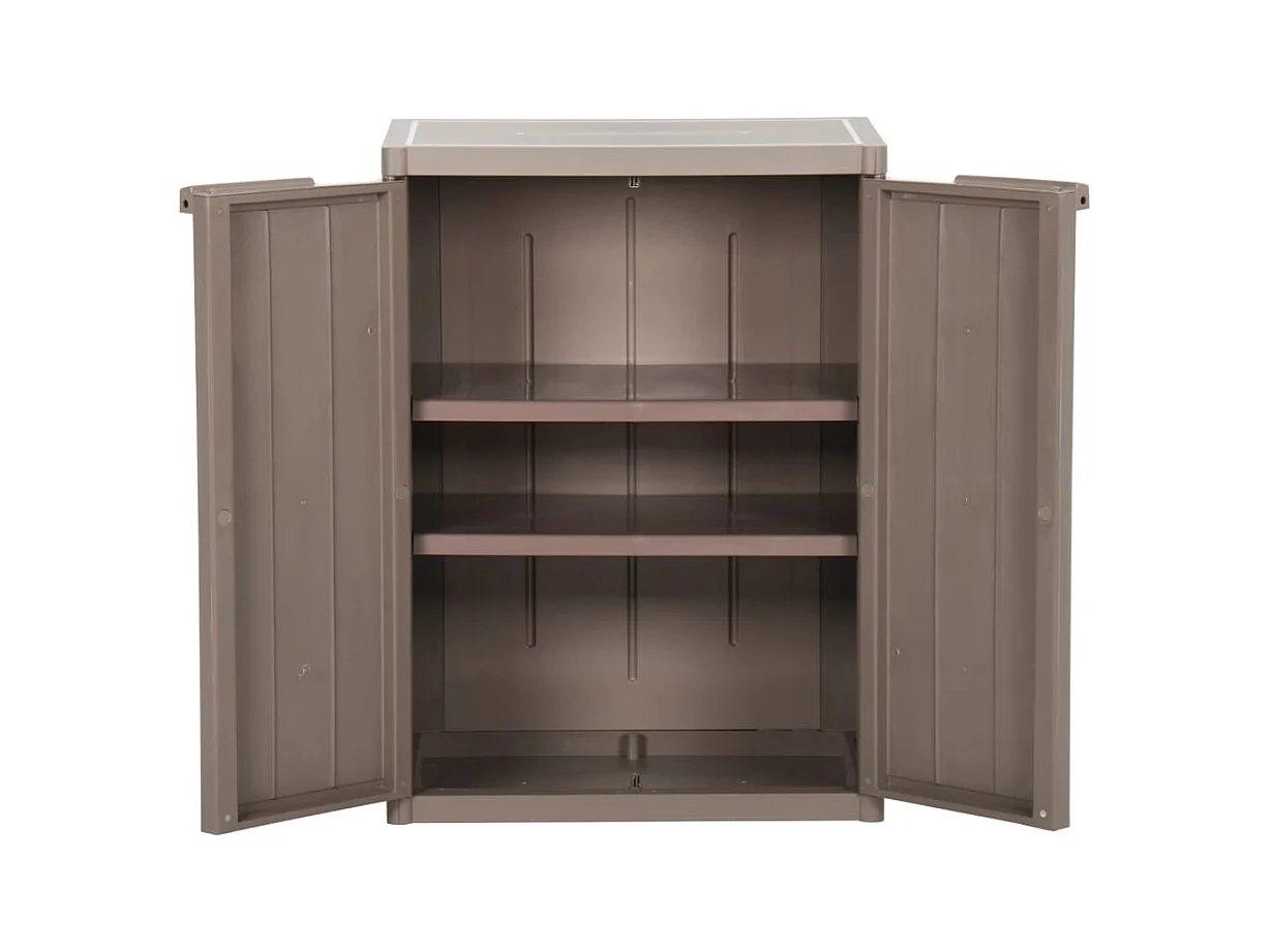 Borric  Tuinkast 65x45x88 cm polypropyleen hout-look bruin