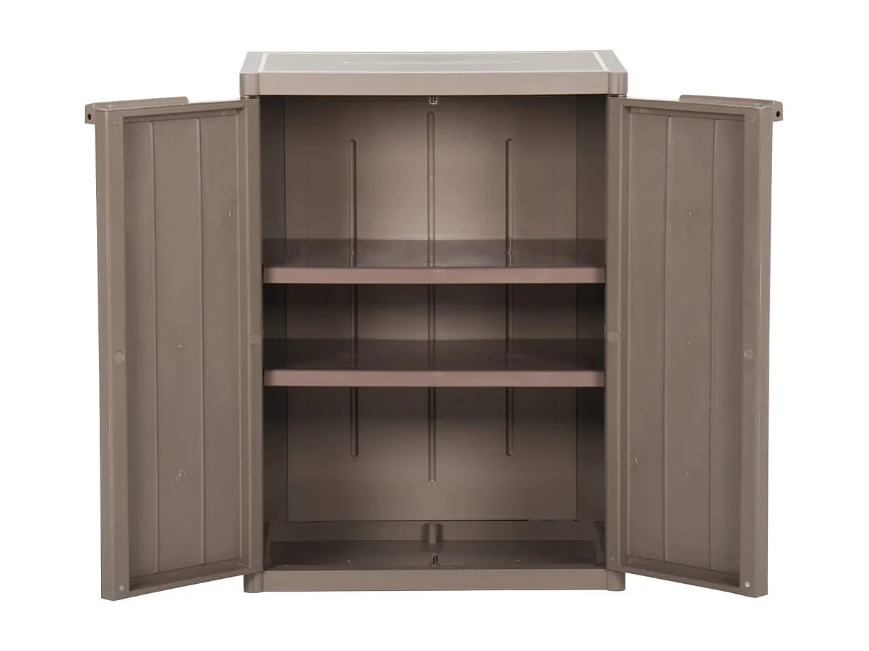 Borric  Armoire de rangement jardin Marron 65x45x88cm PP Aspect de bois