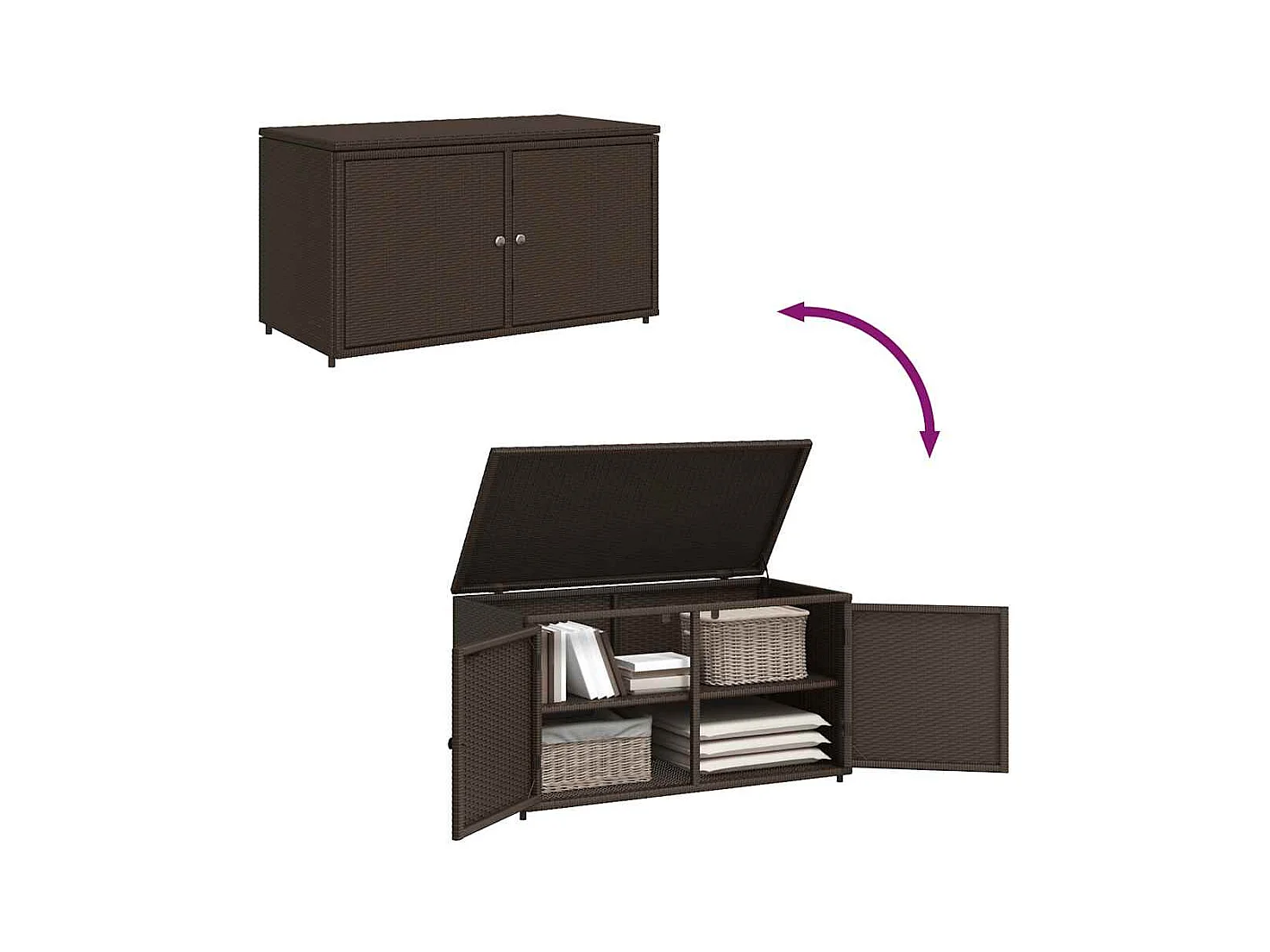 Zandar  Tuinkast 110x55x60,5 cm poly rattan bruin