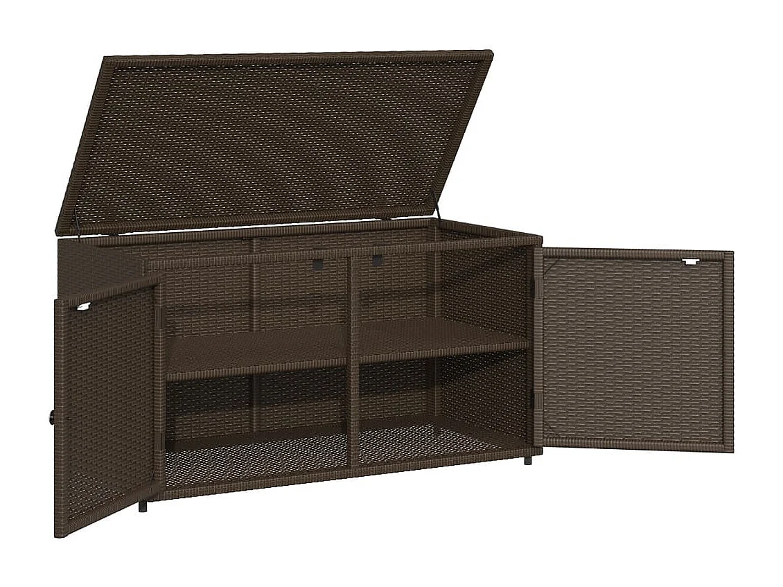 Zandar  Armoire de rangement jardin marron 110x55x60,5cm résine tressée