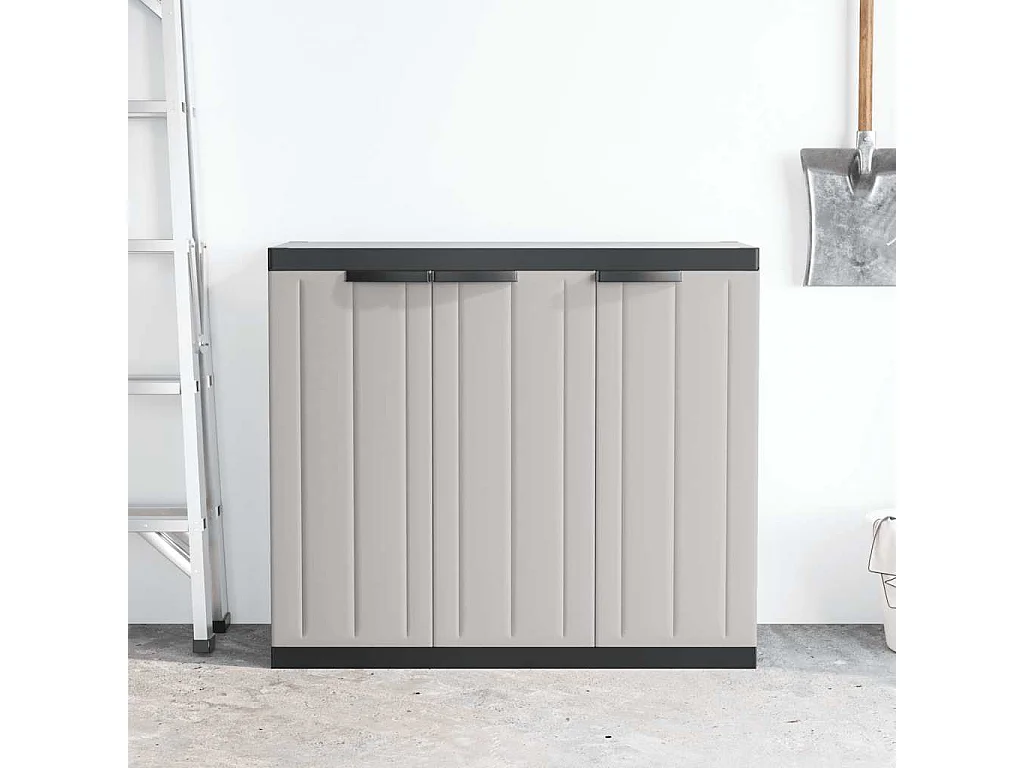 Alavieska  Armario de almacenaje exterior PP gris y negro 97x37x85 cm