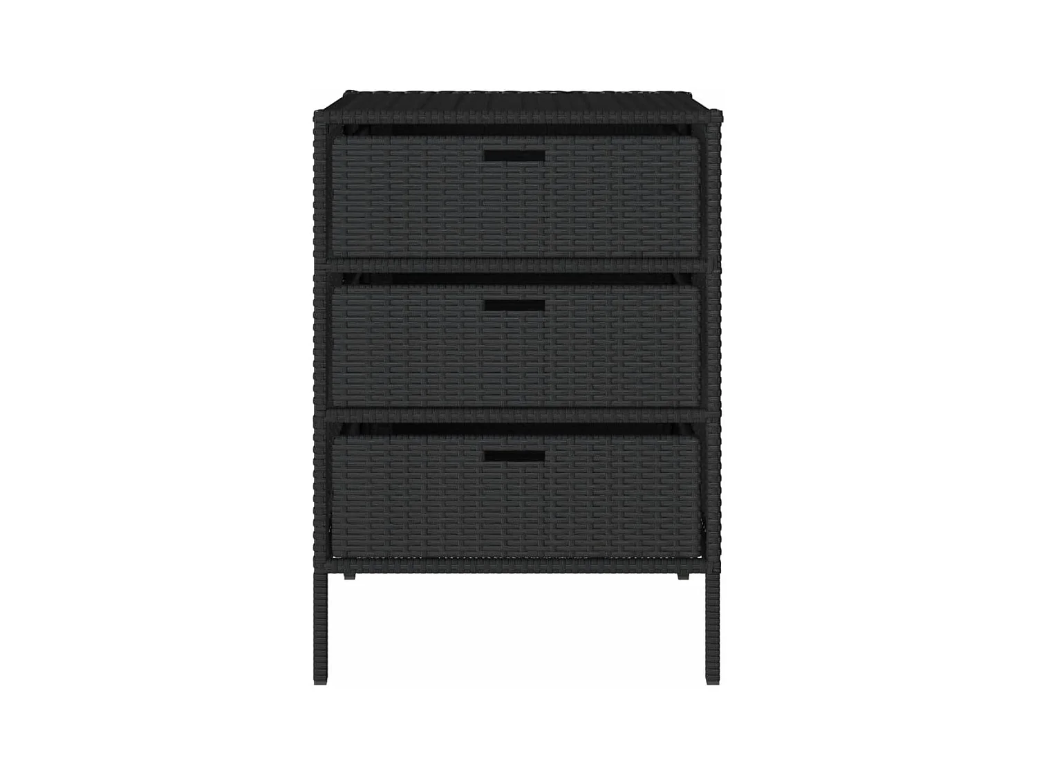 Holiday  Armario de almacenaje de jardín ratán PE negro 55x59x80 cm