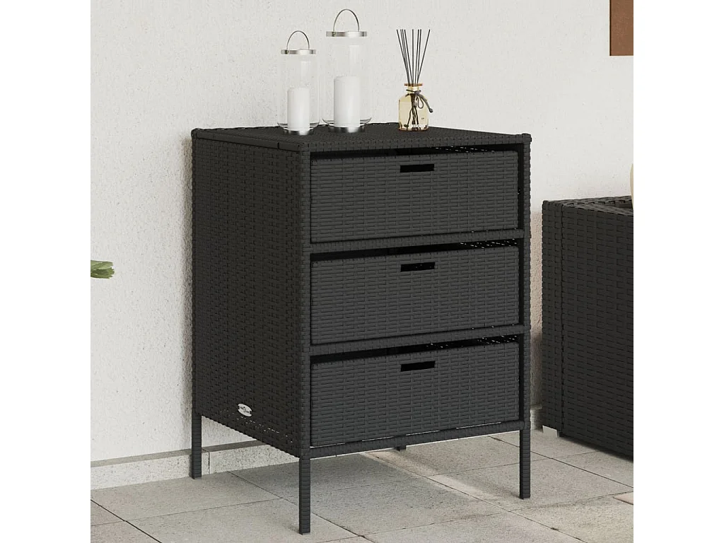 Holiday  Armoire de rangement de jardin noir 55x59x80 cm résine tressée