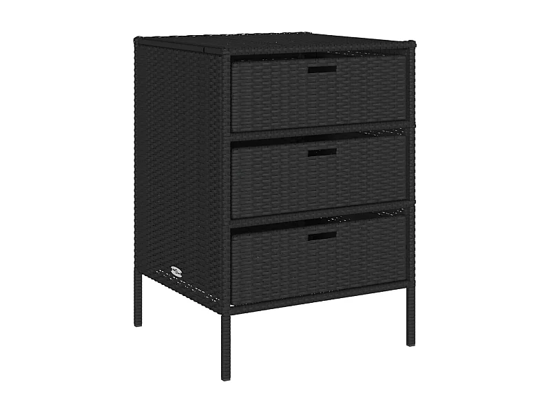 Holiday  Armoire de rangement de jardin noir 55x59x80 cm résine tressée