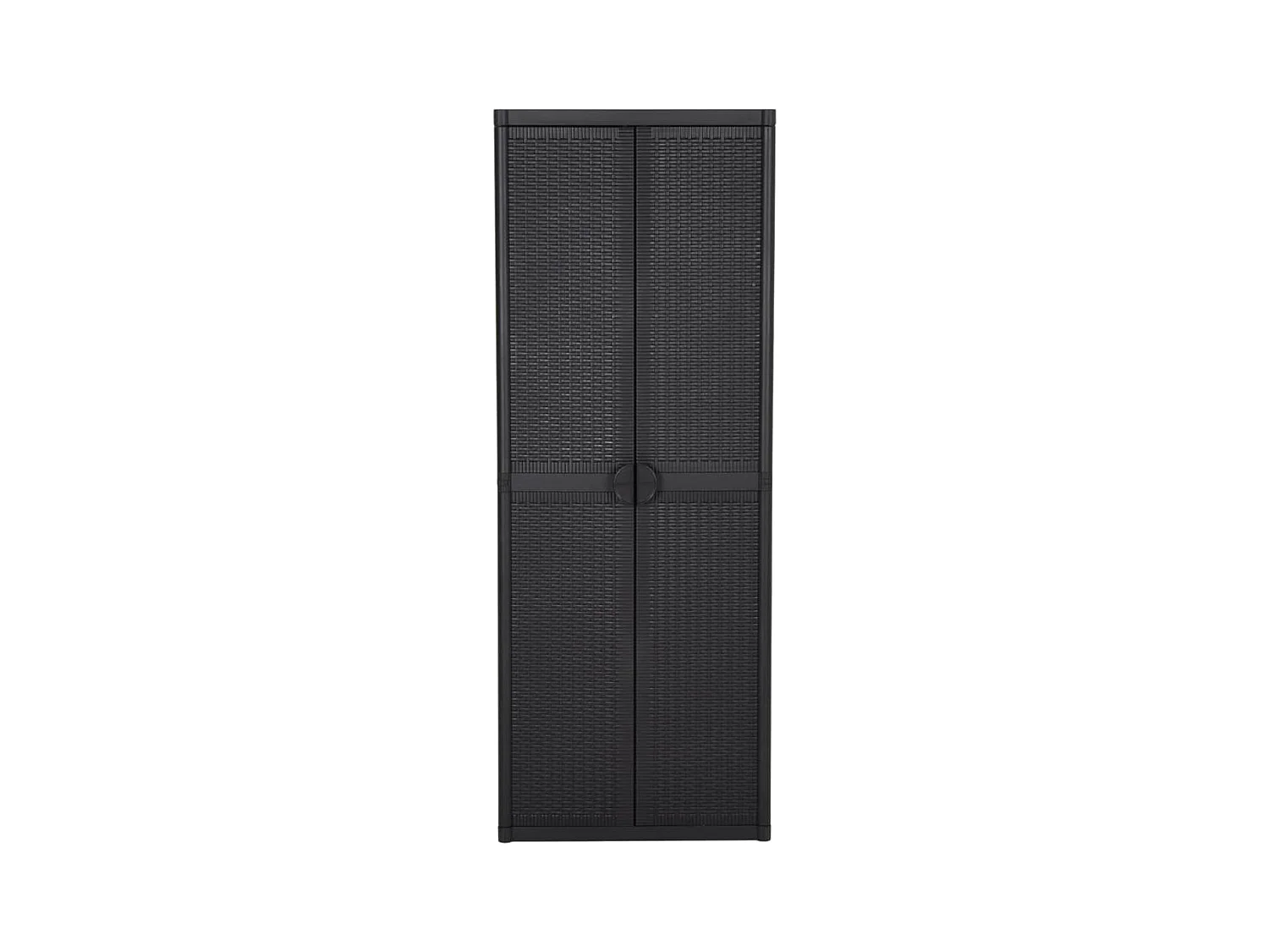 Borric  Armoire de rangement de jardin Noir 65x45x172 cm PP Rotin