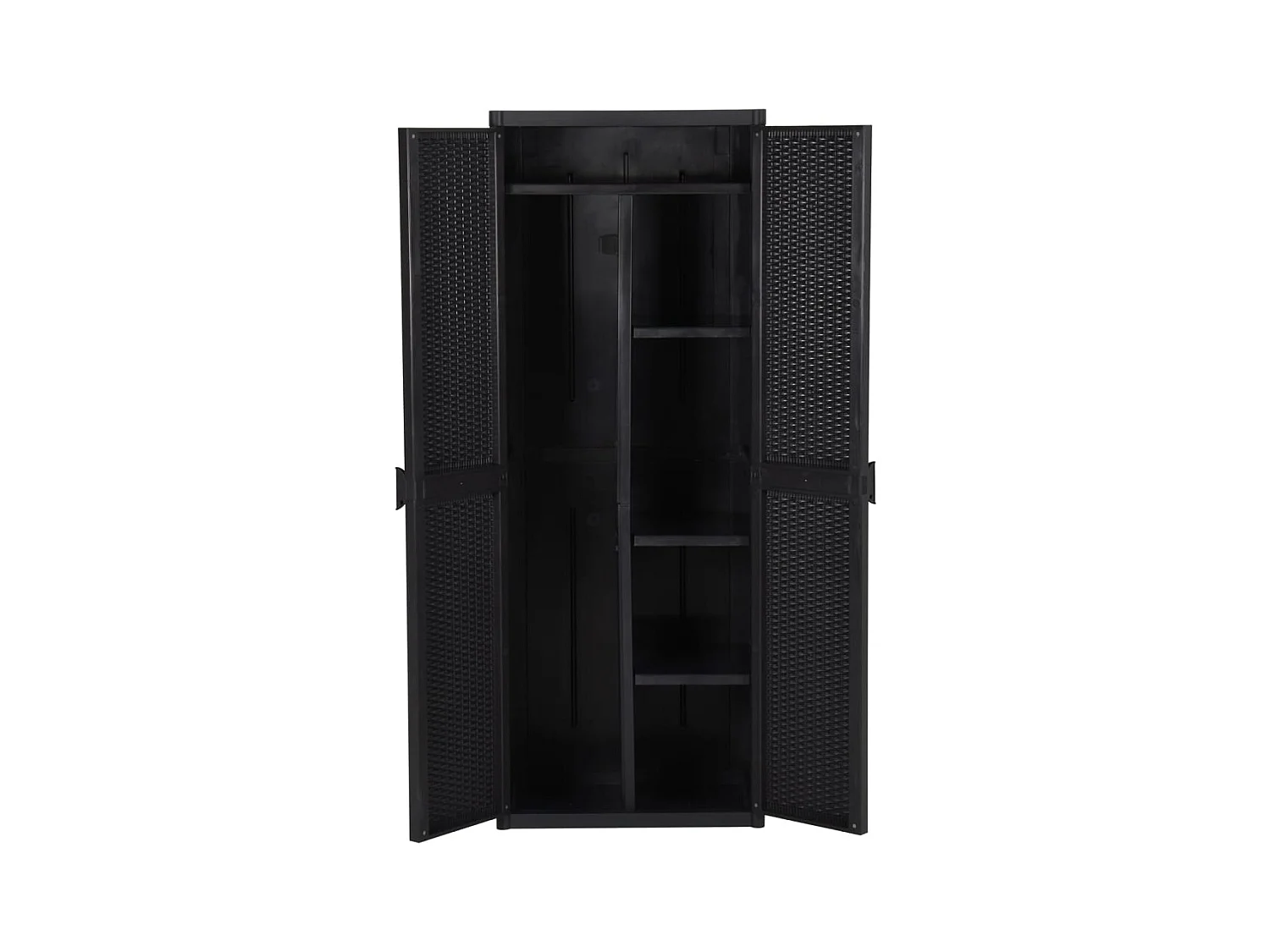 Borric  Armoire de rangement de jardin Noir 65x45x172 cm PP Rotin