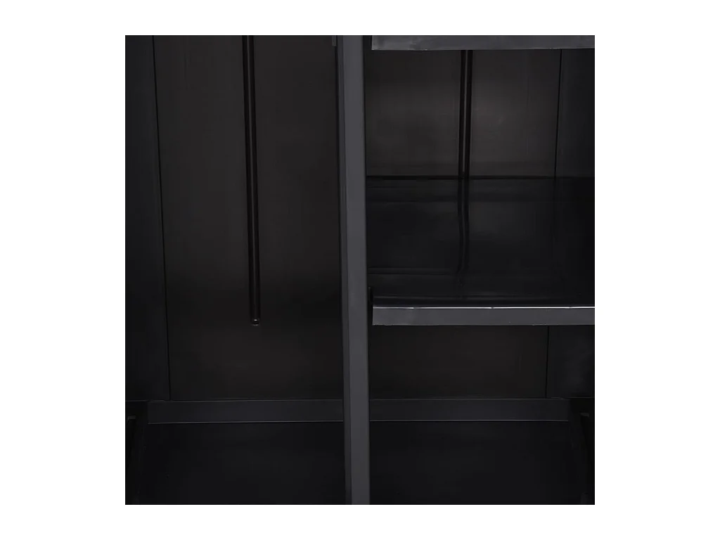 Borric  Armoire de rangement de jardin Noir 65x45x172 cm PP Rotin