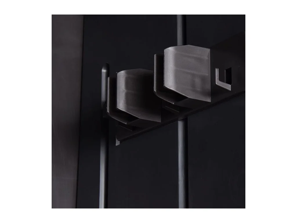 Borric  Armoire de rangement de jardin Noir 65x45x172 cm PP Rotin