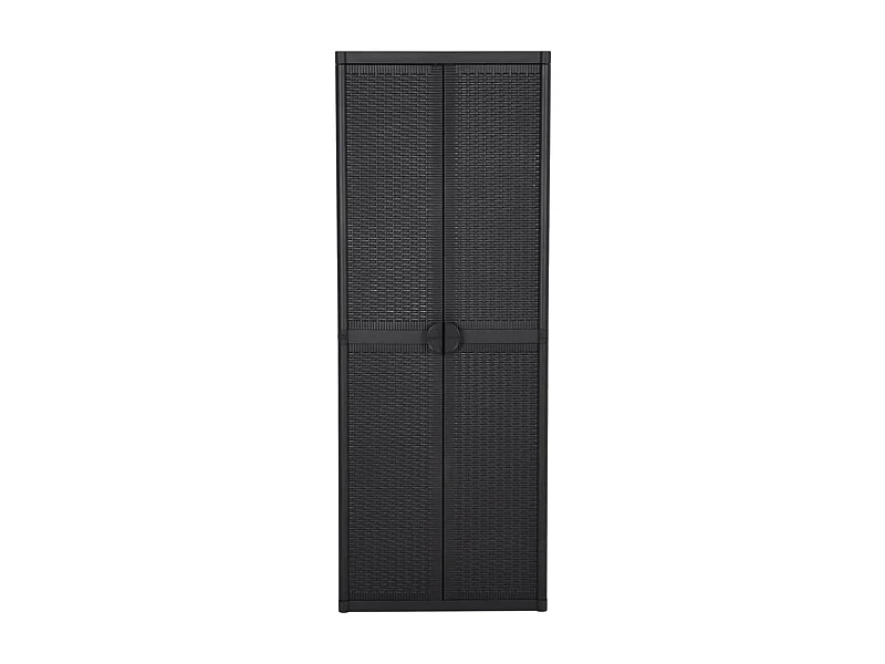 Borric  Armoire de rangement de jardin Noir 65x45x172 cm PP Rotin