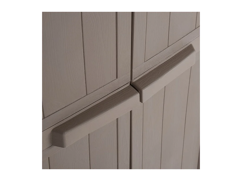 Borric  Tuinkast 65x45x172 cm polypropyleen hout-look bruin