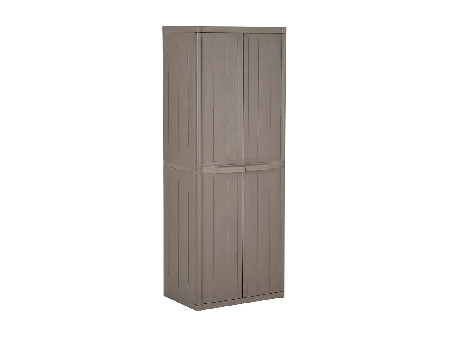 Borric  Armoire de rangement jardin Marron 65x45x172 cm PP Aspect bois