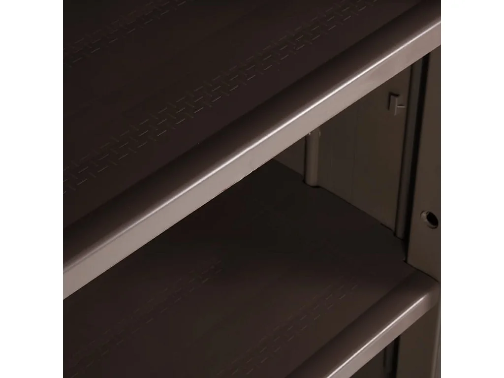 Borric  Armoire de rangement jardin Marron 65x45x172 cm PP Aspect bois