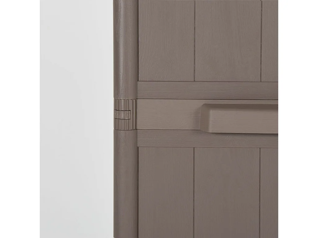 Borric  Armoire de rangement jardin Marron 65x45x172 cm PP Aspect bois