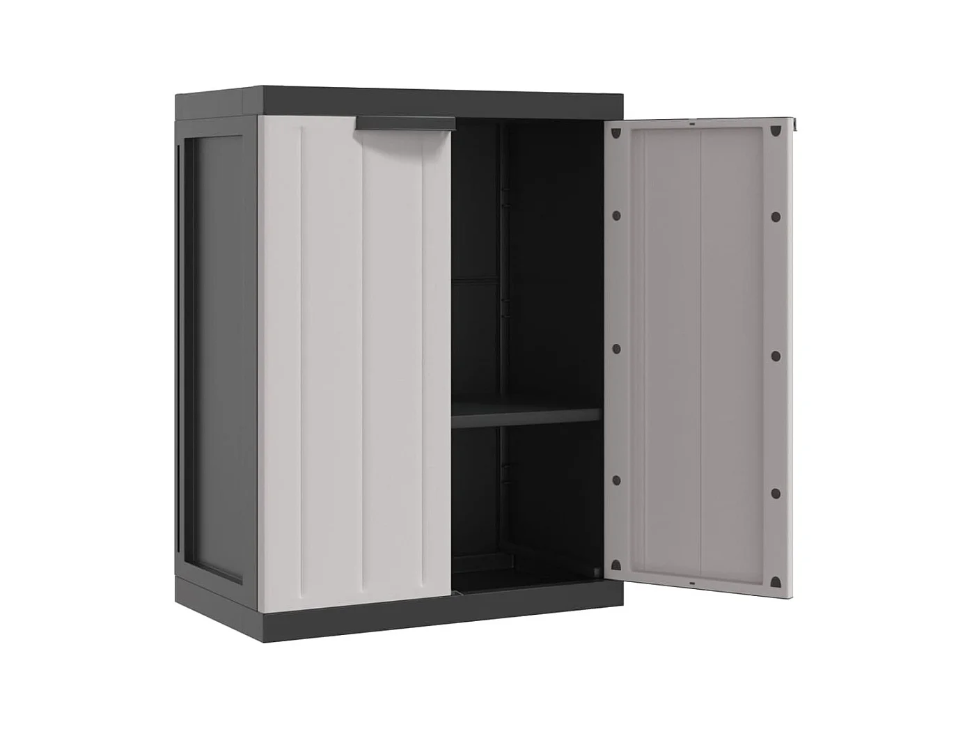 Alavieska  Armario de almacenaje exterior PP gris y negro 65x37x85 cm