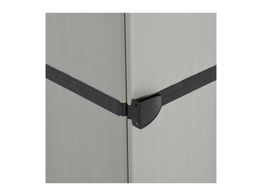 Garden Furniture -  Tuinkast met 3 schappen 34x40x168 cm grijs en zwart