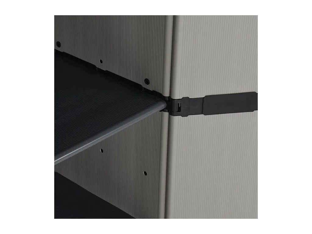 Garden Furniture -  Tuinkast met 3 schappen 34x40x168 cm grijs en zwart